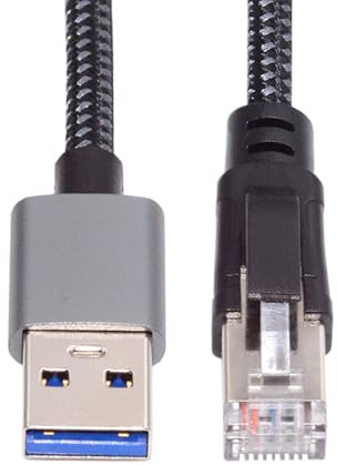 NFHK Cable USB a Ethernet USB 3.0 tipo A a RJ45 macho, cable conectado directamente a red Gigabit LAN de 1000 Mbps compatible con USB 2.0