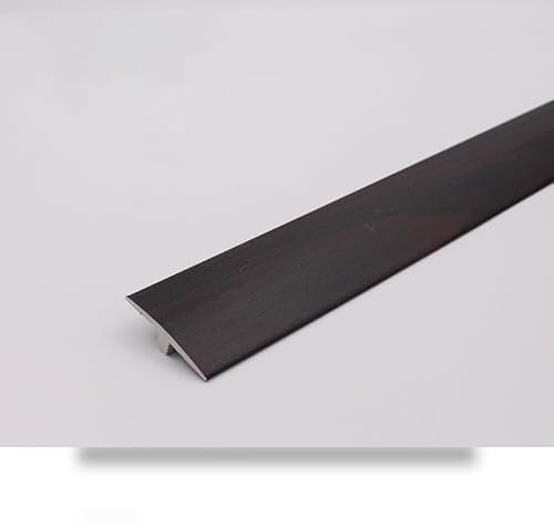 GSKFXJ Übergangsleiste Boden T-Profil Vinyl Bodenleiste Übergangsschiene, Langlebiger Übergangsprofil, Flach Trennstreifen Für Holz/Laminat(Black)