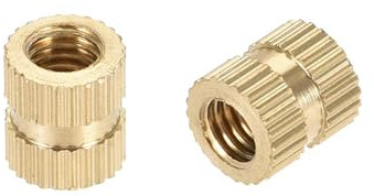TOP-VIGOR 200Pcs Threaded Insert Knurled Nuts, M5 x 5mm x 6.3mm OD Brass Female Thread Knurled Nuts, Embedment Nut Insert for 3D Printer