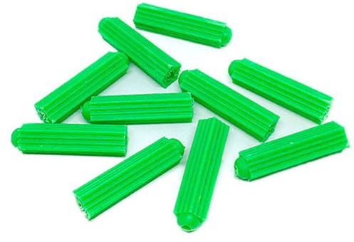 M6 - Tacos para clavos (200 unidades, plástico, antideslizantes), color verde