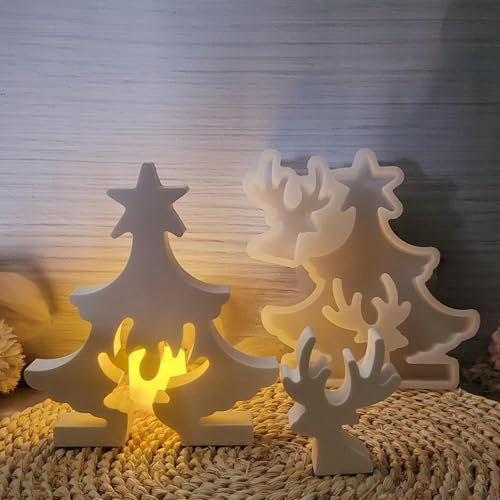 Silikonformen Gießformen Weihnachten, Silikonformen Elch Weihnachtsbaum Kerzenhalter, Weihnachtsbaum Elch Kerzenhalter Silikonform Weihnachten Gießformen Silikon Giessformen
