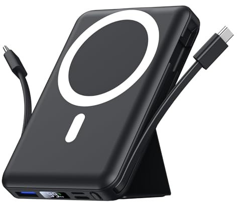 Azmuth Power Bank, per Magsafe Powerbank iPhone 10000mAh, Caricatore Portatile Magnetico Wireless Ricarica Rapida con Display LED Batteria Esterna per iPhone 17/16/15/14/13/12/Pro/Pro Max