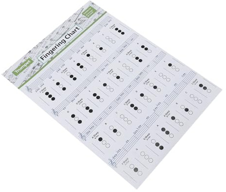 Mikinona Trompetenchart aus Beschichtetem Papier mit Klarer Druckqualität Großer Größe Nützlicher Lernleitfaden und Praktisches Akkorddiagramm für Trompetenanfänger Zufällige Farbe