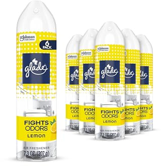 Glade Air Freshener Room Spray, Lemon, Odor Fighting to Deliver Long Lasting Freshness, 7.3 Oz, 6 Count
