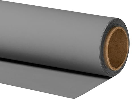 Walimex pro Cartón de Fondo 2,60 x 10 m Gris, Fondo fotográfico Robusto 160 g/m², telón de Fondo para Estudio fotográfico, antirreflectante, Resistente, Ideal para fotografía de Producto