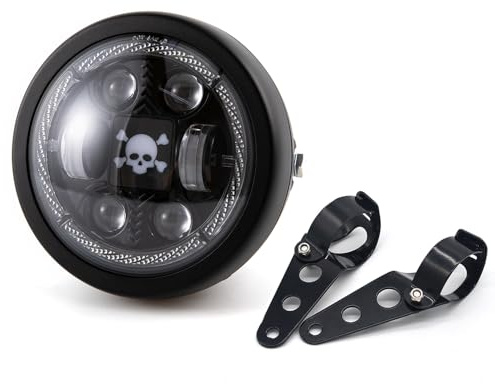 Motorrad scheinwerfer 6.5'' LED Frontscheinwerfer für Cafe Racer bobber Chopper Scheinwerfer mit DRL