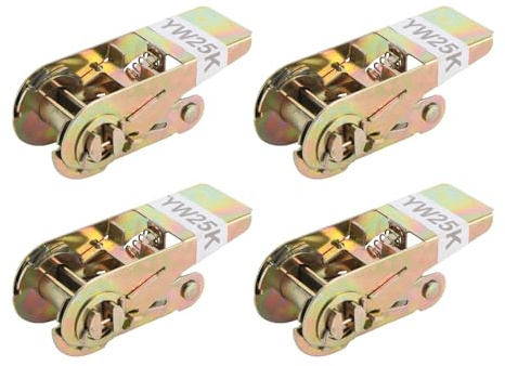 Baxnore Tenditore a cricchetto per carichi pesanti, 1 pollice, per legare il carico, 500 kg, di trazione, strumento per fune in acciaio al carbonio, per camion, rimorchio, moto,