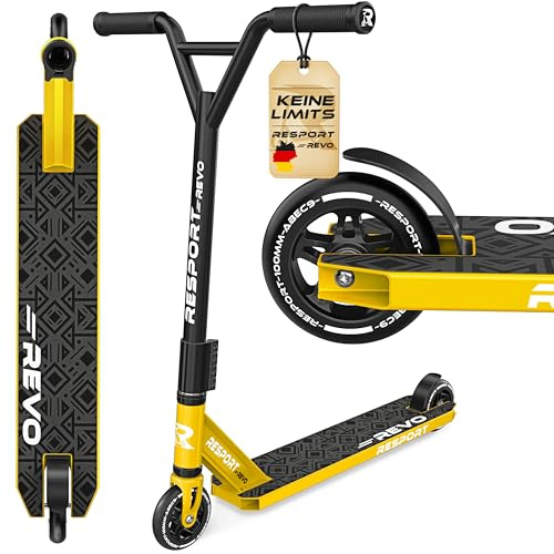 RE:SPORT® Stunt Scooter Roller REVO für Kinder & Erwachsene mit Ständer | Profi Stuntroller 100mm PU Wheels & Y-Bar | Stuntscooter Kickscooter ABEC 9 Kugellager | Tretroller Trickroller Cityroller