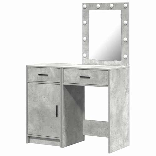 Eleganz Tocador con puerta 2 piezas gris 50 x 41 x 135 cm – muebles de dormitorio de madera | solución de almacenamiento y diseño moderno