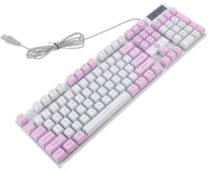 Zerodeko Tastiera Meccanica Gaming Bianca Rgb 104 Tasti con Meccanismo ad Alta Precisione, Interfaccia USB per Computer e Laptop per Sessioni di Gioco Notturne Professionali