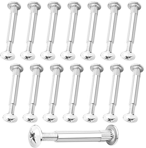30 tornillos M6 niquelados + 15 tuercas para madera 30-40mm, muebles