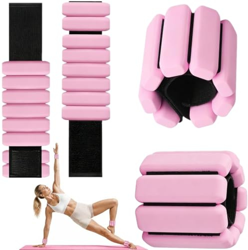Verstellbare Handgelenkgewichte Gewichtsmanschetten für Beine und Arme, 2er-Set (je 0,5 kg) Handgelenk Gewichte Knöchelgewichte für Laufen Yoga Pilates Tanz Cardio Aerobic Walking, Damen und Herren