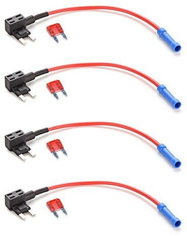 Desenda Mini Fuse Holder Kit - 4pcs Circuit Fuse Tap, Piggyback Mini Blade, 10A, 12V-24V