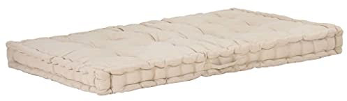 vidaXL Cuscino per Pallet e Pavimento Imbottitura Protezione Tappetino Pavimentazioni Cuscinetto Accessori per Divani in Cotone 120x80x10 cm Beige