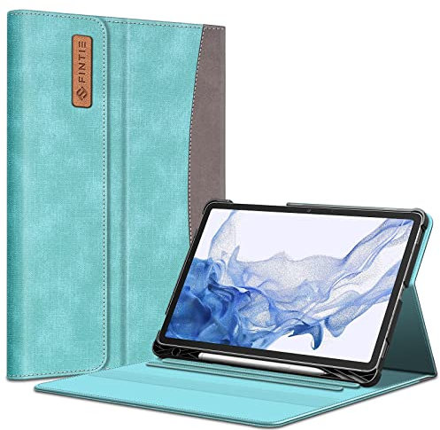Fintie Hülle für Samsung Galaxy Tab S8 11 Zoll 2022 /S7 11 Zoll 2020, Multi-Winkel Betrachtung Folio Schutzhülle mit S Pen Halter Dokumentschlitze Auto Schlaf/Wach, Türkis