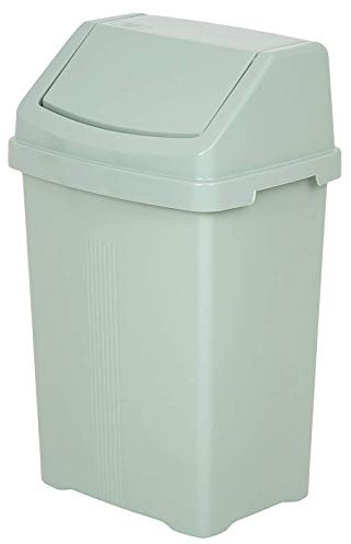 Plastic Swing Bin 50 15 25 8 Litre Home / Office / Kitchen Rubbish Waste Dustbin Trash Swing Lid Bin (Mint Green / Silver Sage, 50l Litre)