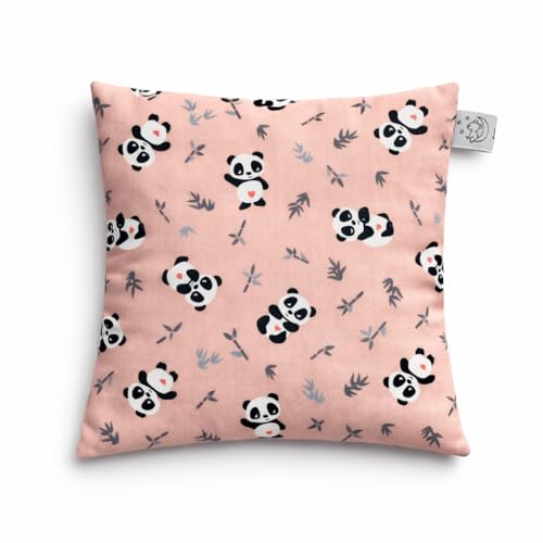 Traubenkernkissen 15x15 cm mit tauschbarem Kissenbezug (Rosa)