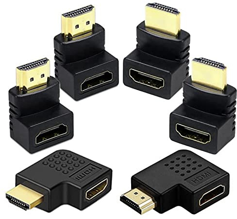 ZHITING HDMI Adapter HDMI Winkelstecker 90 Grad und 270 Grad,HDMI Stecker auf Buchse Konverter 4K,für TV Stick, Google Chromecast, HDTV(6 Stück im Set)