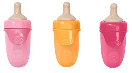 Set - Baby Born 832509 - Magic Trinkflasche 43cm - Pink + Orange + Rosa Fläschchen (3er Set)
