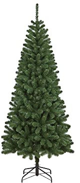 Dmora Albero di Natale 240 cm Edimburgo, Pino Artificiale, Albero Effetto Reale, Alberello Natalizio Extra folto, 109x109 h240 cm, Verde