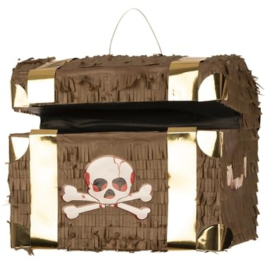 Smiffys Schatztruhen-Piñata, Braun, 30x26cm