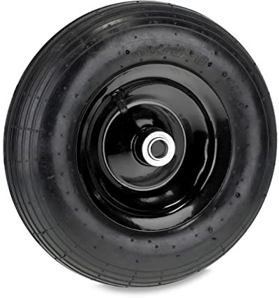 Relaxdays Ruota per Carriola 3.50-6, ad Aria, Pneumatico di Scorta per Carretti, 2 PR, Cerchione in Acciaio, 120kg, Nero