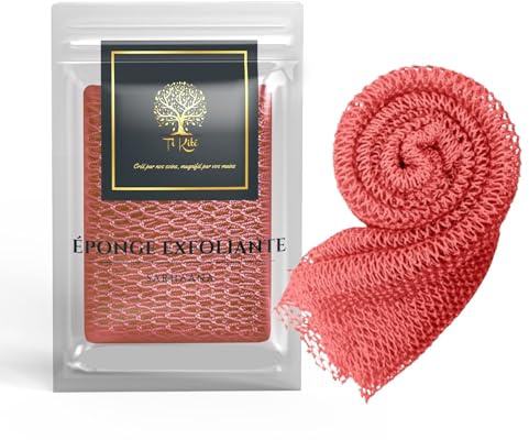 African net sponge XL, esponja africana, exfoliante corporal, esponja baño, Red de ducha africana Djampe, lufa de ducha african, guante de baño exfoliante (CORAL)