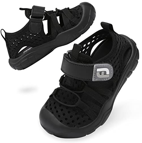JOINFREE Toddler Boys Girls Summer Sneakers Barefoot Swim Pool Water Shoes Little Kids Beach Walking Sandals Athletic Sneakers 7 Toddler Black
