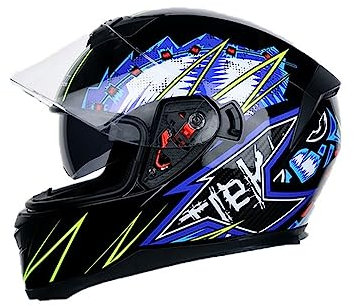 Integralhelme Doppelscheibe Motorradhelme Vier Jahreszeiten für Damen und Herren ABS Vollvisierhelme Standard Motorradhelme