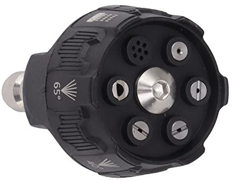 Haofy Adjustable Pressure Washer Nozzle, 6 in 1 Power Washer Nozzle Tips 1/4 Inch Quick Connect Spray Nozzle, 3000 PSI (Black)