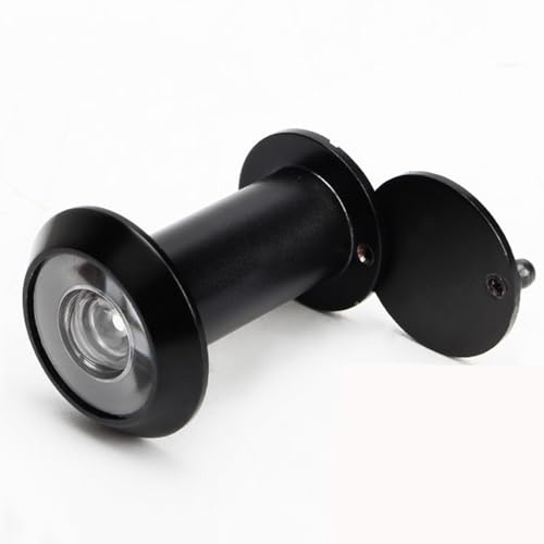 WELLYUK Peep Hole, Solid Brass 220 Degree Door Viewer Peephole with Heavy Duty Rotating Privacy Cover for 1-1/2 to 2-1/3 Doors for Home Office Hotel, Black