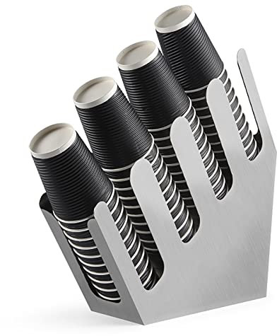 QXSJEDYCH Dispenser di tazze in acciaio inox Porta bicchieri di carta Take Cup Holder Plastic Cup Divisore Bar Multi-Function Cup Holder Stand