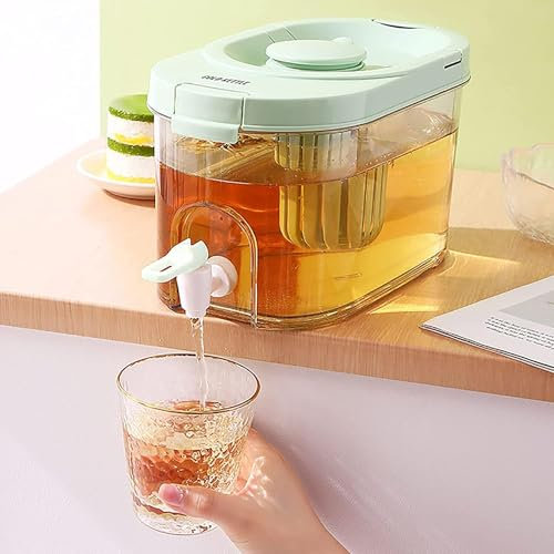 Dispensador Dispensador de bebidas de 4L/135OZ, dispensador de bebidas rectangular con grifo, hervidor de nevera para máquina de bebidas de buffet de fiesta en casa Cerveza