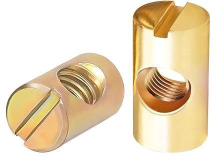 Qrity 20 pezzi Dadi in Acciaio al Carbonio, M6 x 10mm Bulloni Mobili, Viti Bullone Bulloni, Tasselli Barrel Dado per Mobili, Culla