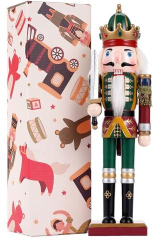 Tpudn Christmas Decorations Nutcracker Soldier Ornaments, 12 Inch Traditional Painted Wooden Doll, Nutcracker Figures Holiday Party Tabletop Christmas Decorations Indoor xmas Gift(swordsmen)