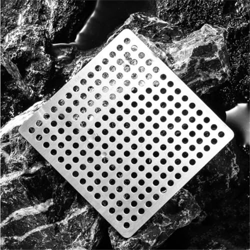 Duschablauf-Filterabdeckung, Edelstahl, quadratisch, Badezimmer-Duschabflusssieb, Duschablauf-Haarfänger, Abflussfilterschutz, Abflussabdeckung für Badezimmer (12,5 cm)