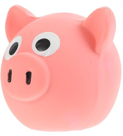 BCOATH Cartoon Schweinekopf Kauspielzeug Für Hunde Quietschespielzeug Für Langlebig Und Stimulierend Für Aktives Und Zahnpflege Rosa -Spielzeug