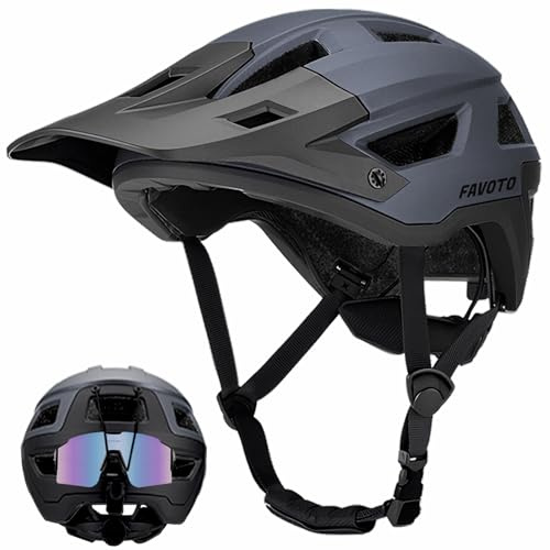 Favoto Mountainbike-Helm Leicht - MTB & Rennradhelm für Herren Damen - Verstellbarer Fahrradhelm für Erwachsene Jugend mit CE-Zertifizierung Größe M
