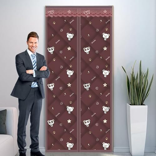 Tenda per Porta Addensata Invernale 200 x 195 cm Anti Freddo, Oscuramento, Insonorizzazione Zanzariere Magnetiche per Porte Finestre per Camere da Letto, Balconi e Soggiorni, C