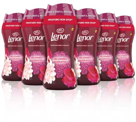 Lenor UNstoppables Perlas de Perfume para la Ropa, 96 Lavados (6 x 195g), Suavizante con Fragancia Rubi y Jazmin, Potenciador de Frescor