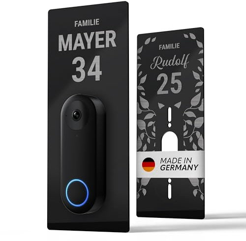 Håvn ® Personalisiertes Klingelschild für Reolink Video Doorbell WiFi – Briefkasten Namensschild aus Acryl – Türschild Haustür mit Gravur – Briefkastenschild Postkasten Haustürschild