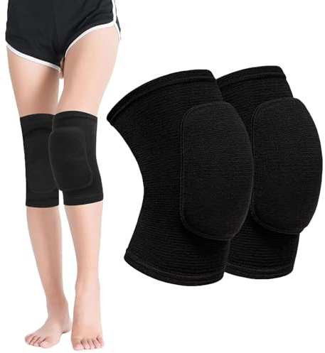 FAINCA Ginocchiere Pallavolo, Ginocchiere Palestra, Ginocchiera, Ginocchiera Sportiva, Spugna Addensata Ginocchiere, usato per Danza, Calcio, Yoga,Pallavolo, Pallacanestro（Nero/27-33 cm）