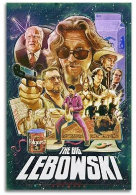 ZPAUEHFB Filmposter The Big Lebowski, dekoratives Gemälde, Leinwand, Wandposter und Kunstdruck, moderne Familienschlafzimmer-Dekoration, Poster, 30 x 45 cm