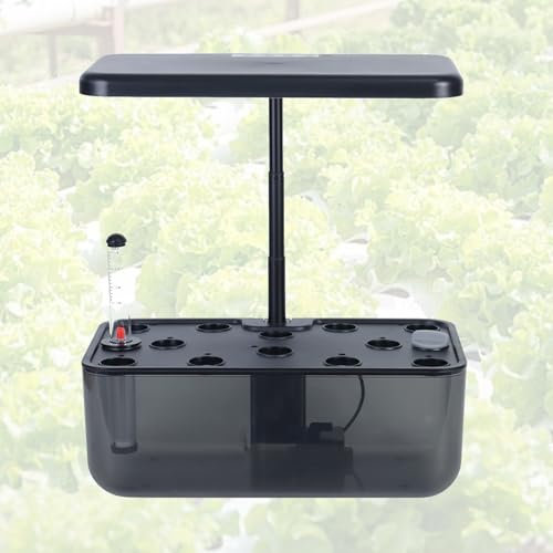 WNGJZZYC Torre Idroponica Verticale Kit Completo con Lampada a LED, Torre Idroponica, Torri Aeroponiche con 10 Capsule, Altezza Regolabile, Sistema di Giardino Aeroponico a Torre, Nero