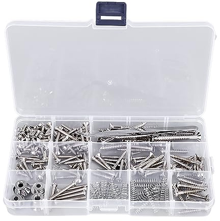 Mtlavishness Electric Guitar Screw Kit Hållbar metall- och järnkonstruktion för olika gitarrreparationer och underhåll idealisk för alla gitarrmärken och modeller med bärbart (Silver)