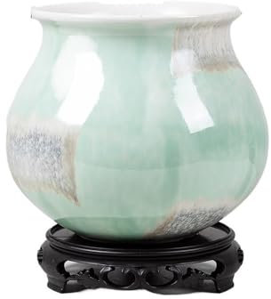 XXAD553TY Pots de Fleurs Personnalisé avec Base, Plante Verte, bonsaï Succulent, Pot de Fleurs Rond en céramique for Plantes en Pot, Grande orchidée, Respirant, Jardinieres Exterieur