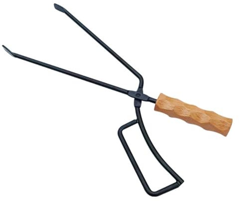 HOLIDYOYO Pinza Per Tronchi Da Campeggio Pinza Per Braciere Allungata Attrezzi Per Caminetti in Ferro e Legno Accessori Per Da Esterno Multiuso Per Barbecue e Falò