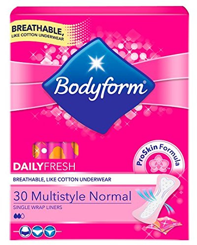 Bodyform Multi Style Individually Wrapped And Folded Panty Liners 30 Pack