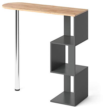 Vicco Bartisch Vincent, Bartresen für Esszimmer, Anthrazit/Goldkraft Eiche, 113 x 40 cm