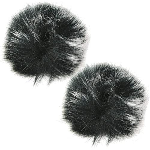 Pare-Brise de Microphones de Lavalier,2 Pcs Manchon en Fourrure de Microphone Bruit de Filtre de Manchette Lavalier Douce Revers Micro Coupe-Vent Doux Artificial Fur Lapel Mic Wind Muff Windscreen